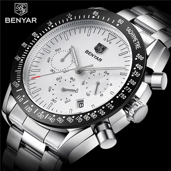 

BENYAR Top Brand Men Watch Luxury Full Steel Business Clock Quartz Watch Men Casual Waterproof Sports Watches Relogio Masculino