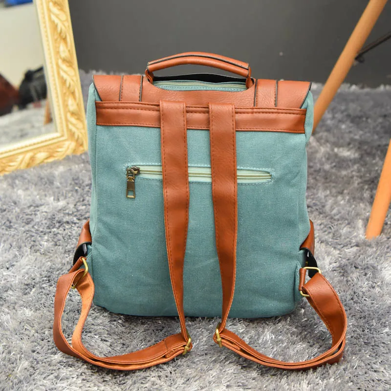  Luxy moon Vintage Women Canvas Backpacks For Teenage Girls School Bags Large High Quality Patchwork - 32841694565