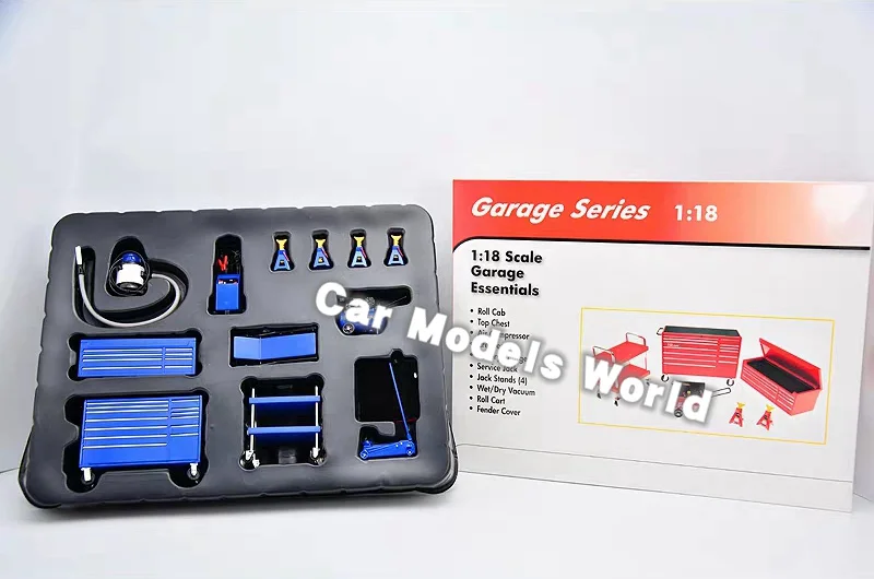 Модель Масштаб миниатюры Garage первой необходимости комплект 1:18 (синий) + маленький