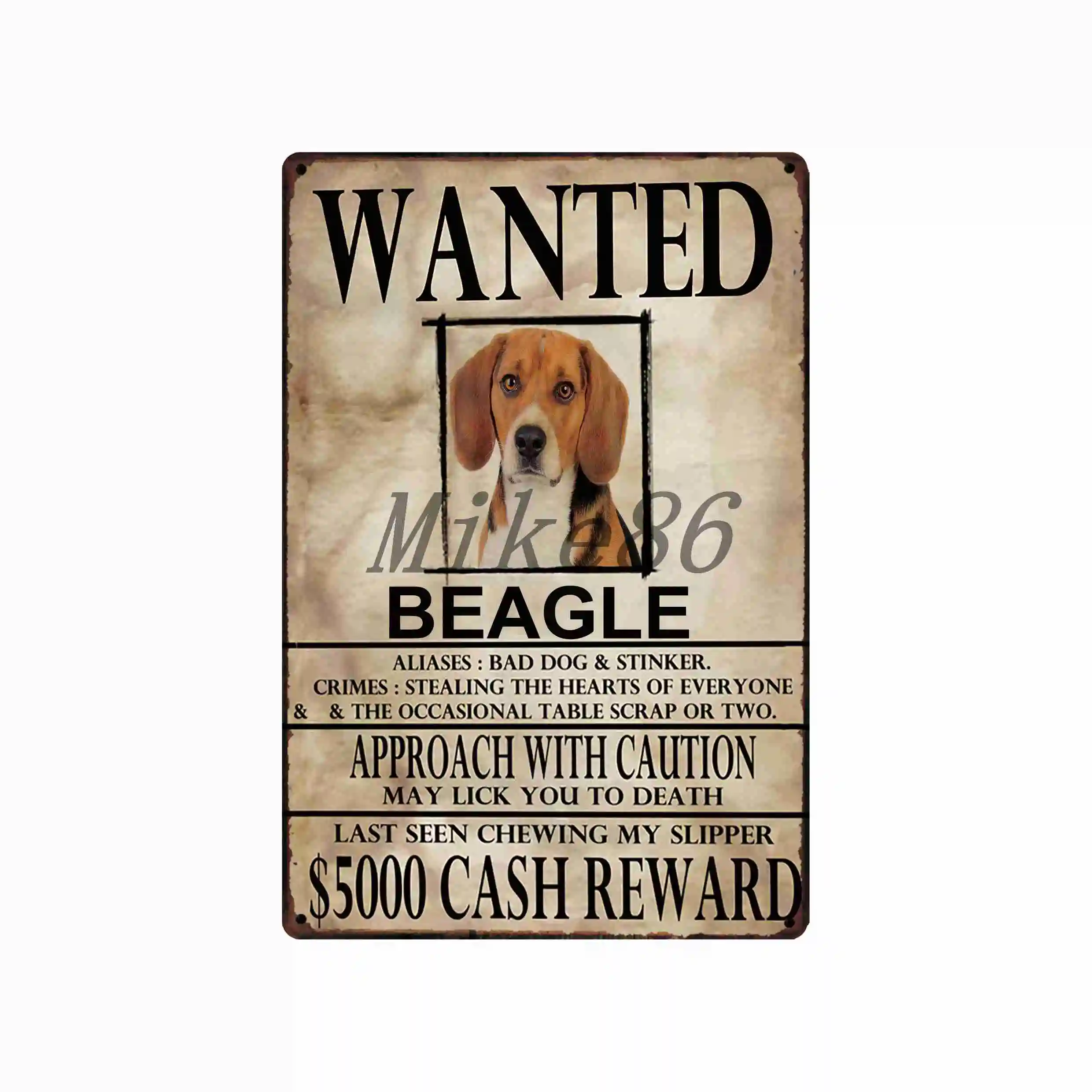 [Mike86] mascotas divertidas perro borde Collie Metal cartel placa pared Doberman pintura arte Navidad decoración arte FG-515