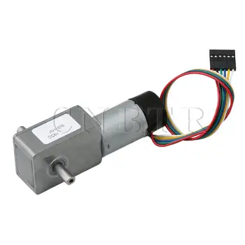 

CNBTR Electric Worm Gear Motor DC 6V 6rpm Encoder Double Shaft for Robots DIY