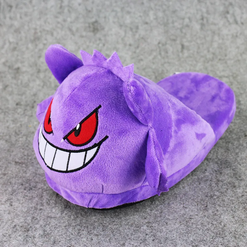 28 см Gengar Haunter psyduck Мягкие плюшевые тапочки зимние домашние тапочки подарок для девочек и женщин