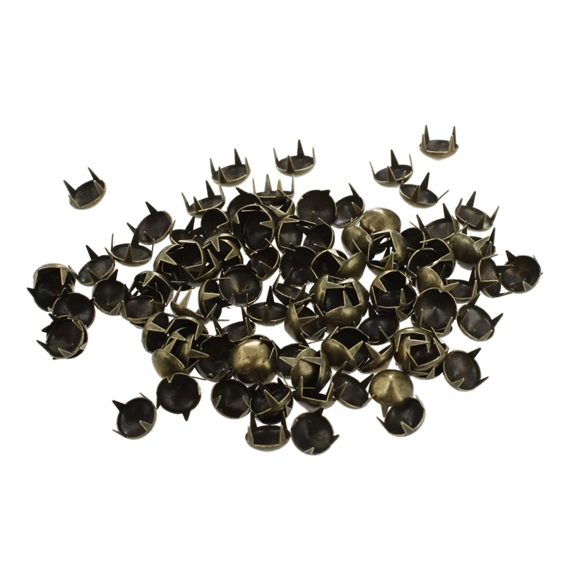 

100 Bronze Copper Round Cone Rivet Spike Studs Spots DIY Rock Punk 8x7mm