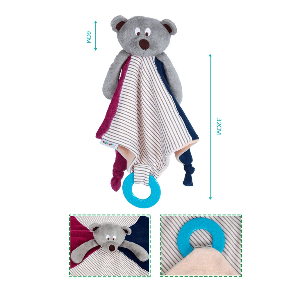 Милое мягкое квадратное полотенце с медведем для новорожденных, обучающая кукла, мягкие плюшевые игрушки, защитное одеяло, полотенце
