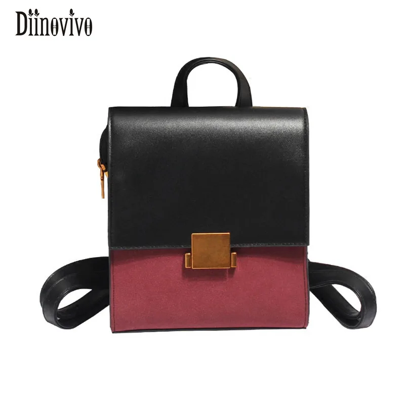 

DIINOVIVO Fashion Women PU Leather Backpack Mini Backpacks Rucksack Women School Bag for Teenager Girls Mochila Shoulder DNV0030