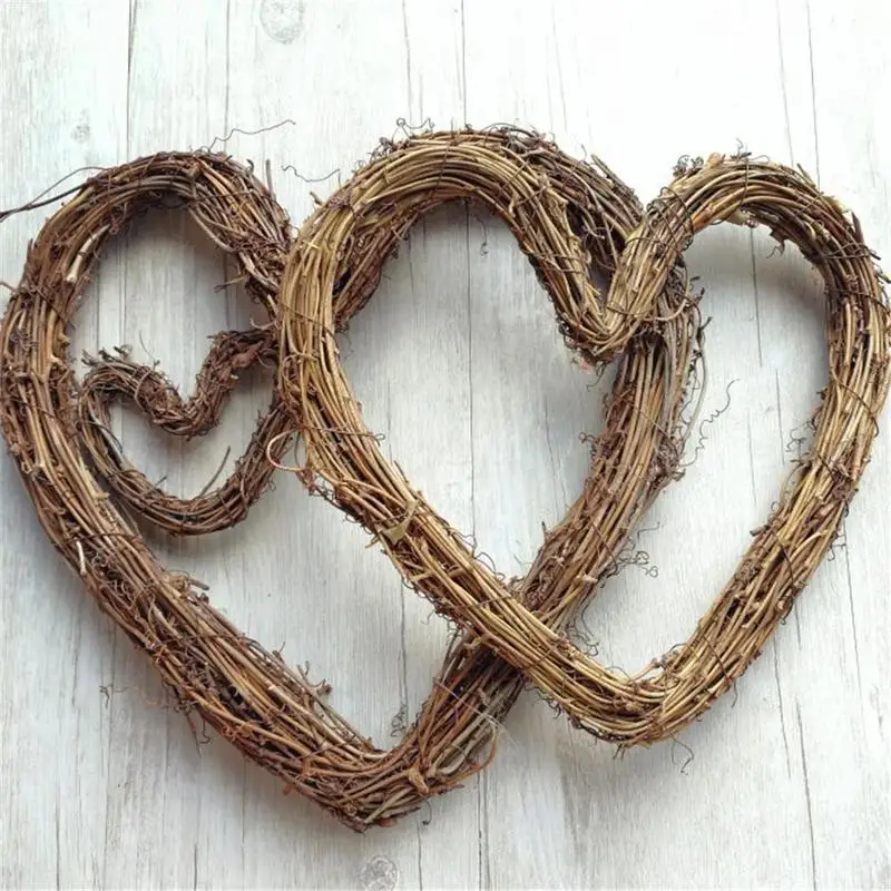 

1pc Rattan Christmas Door Hanging Decoration Heart-shaped Rattan Christmas Tree Hanging Ornaments Xmas Party Home Decor #117