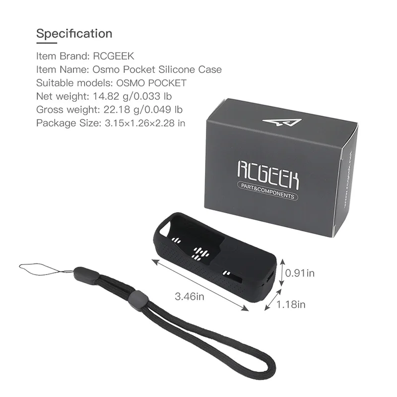 osmo Pocket Wrist Strap Lanyard + Silicone Protective cover case for dji osmo Pocket Handheld gimbal camera accessories 1 (22)