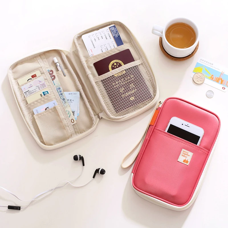 

New Arrive Korean Style Passport Wallet Travelus Polyester Multifunction Credit Card Package ID Holder Travel Storage Bag 64072