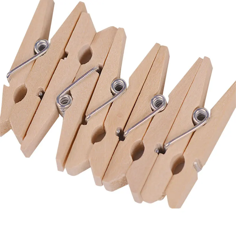 100pcs Wooden Pegs Mini Natural Wooden Clothes Pin Photo Paper Peg