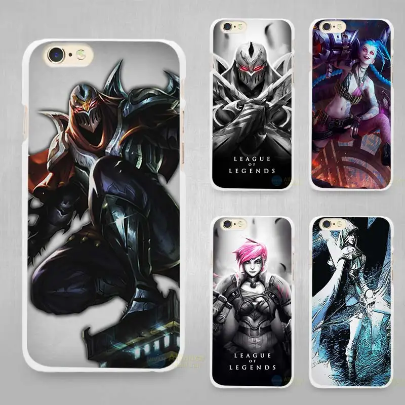 league legends lol jinx zed white cell phone cover for apple iphone 4 4s 5 se 5s 6 6s league legends lol jinx zed white cell phone cover for apple iphone 4 4s 5 se 5s 6 6s