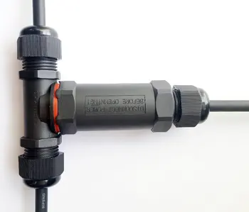 

Waterproof outdoor LED Bulb Power Driver T triple cable Connector 2 pin 3 pins European 220V 2 in 1 connector