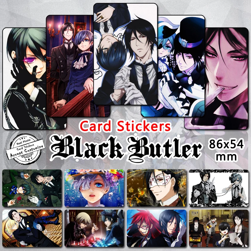 

35pcs Black Butler Card Stickers Kuroshitsuji Characters Ciel Sebastian Book of the Atlantic Glossy Sticker Fans Collection Gift