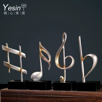 

Creative resin musical notes Design statue Wine cabinet home decor crafts room decoration study objects parlor vintage figurines