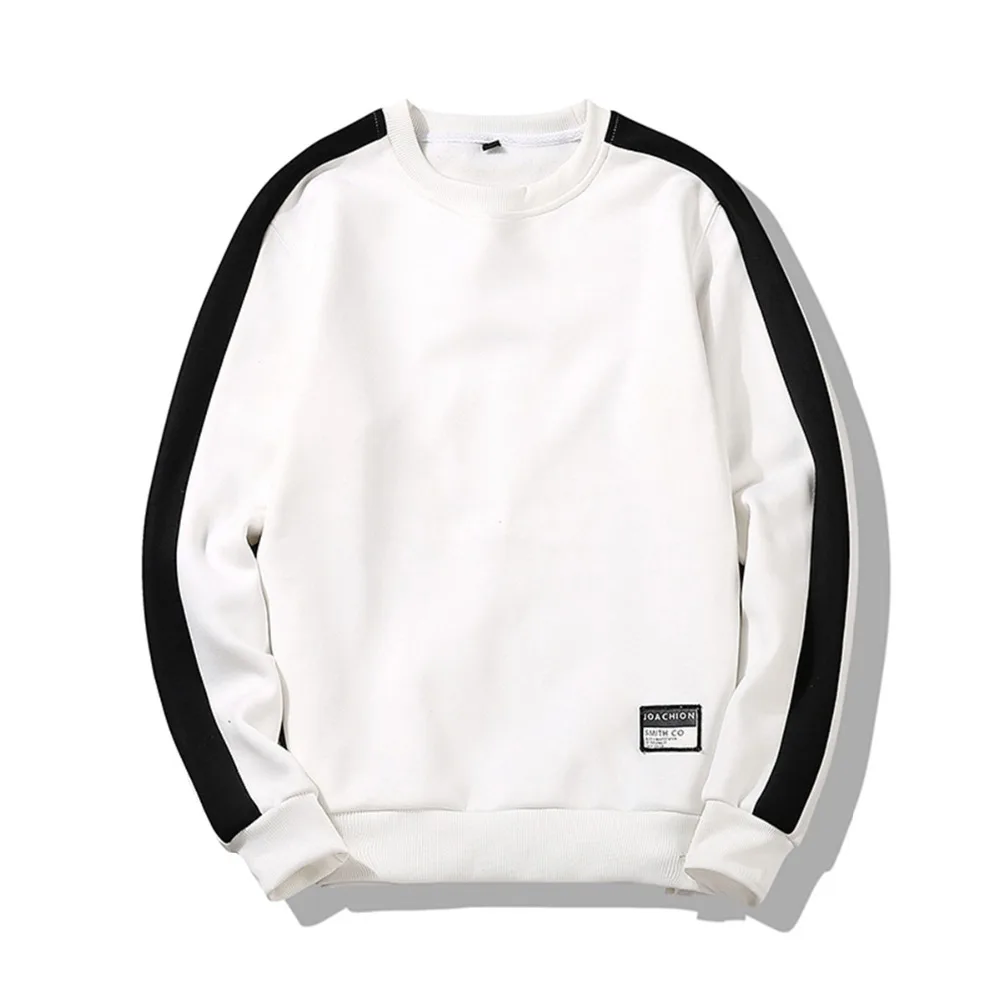 

2018 Casual Brand Hoodies Round neck Solid Pullover Sweatshirts Male O-Neck Slim Fit Knitting Men Pullover Coat Size M-4XL