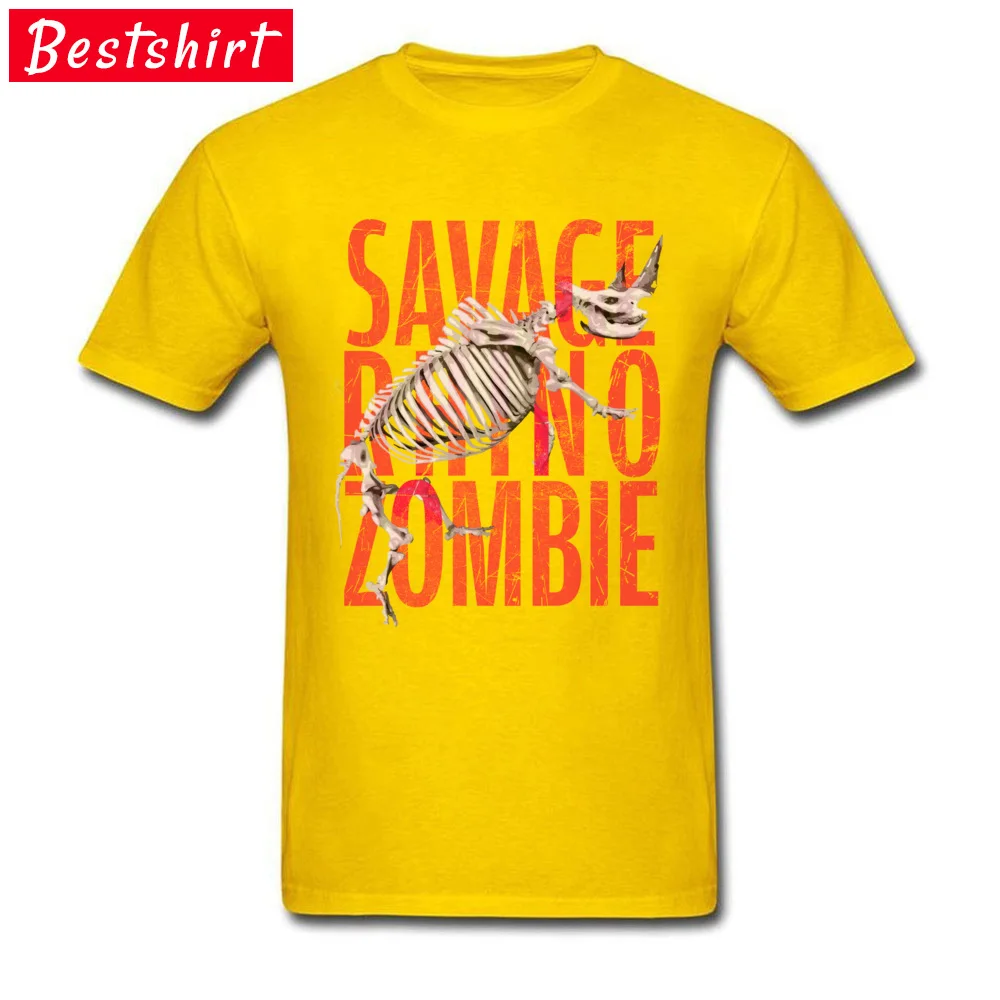 Savage Rhino Skeleton Zombie Casual Summer Autumn 100% Cotton O Neck Men Tops Shirt cosie Tee-Shirt Cheap Short Sleeve T Shirts Savage Rhino Skeleton Zombie yellow