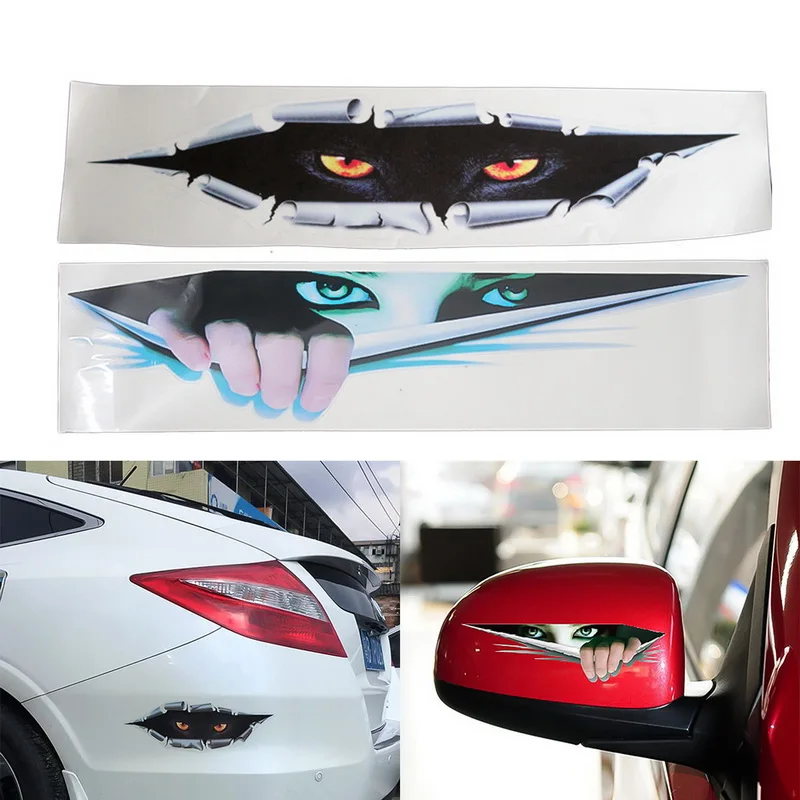 

Lifelike 3D Car Sticker Creative Modified Stickers Eyes Peeking Voyeur Monster Waterproof Auto Vinyl Sticker Rear Window Decal