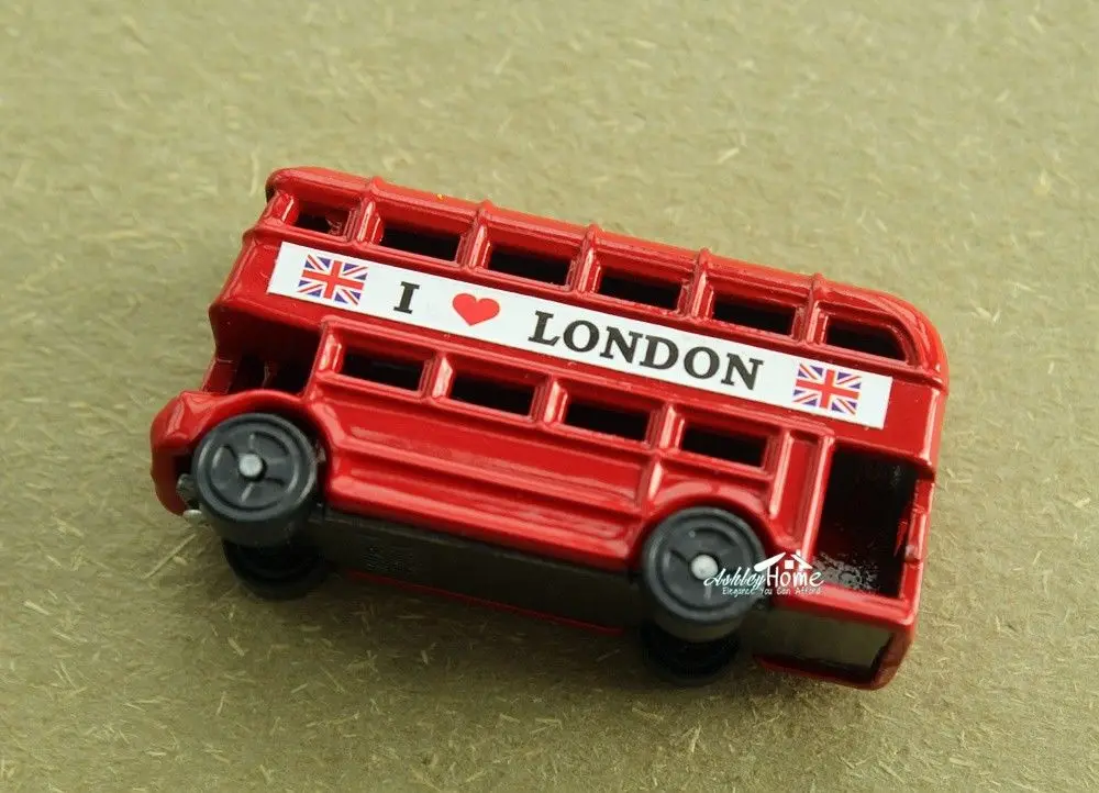Великобритания Лондон Двухэтажный автобус путешествия сувенир мини металлический магнит на холодильник ремесло