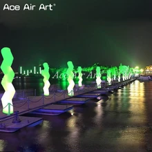 Вокальный концерт украшение светодиодный скрученная форма надувная осветительная колонна/столб с тафтой ткани прямые поставки с фабрики для вечерние