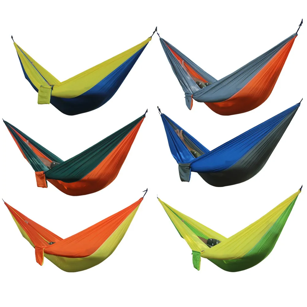 2016 Portable 6 Colors Double Person Camping Survival Garden Hunting Leisure Travel Parachute Hammocks 20cm X