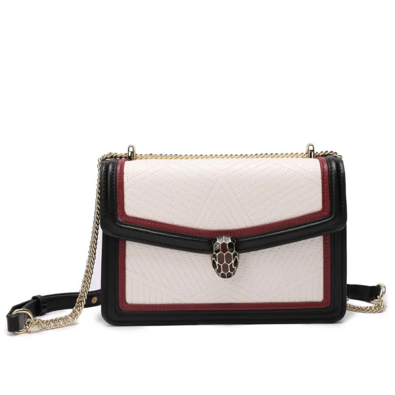 

2019 New Fashion Genuine Leather Bag Shoulder Crossbody Bags Patchwork Chain Handbag Messenger Bags Hsap Flap Clutch