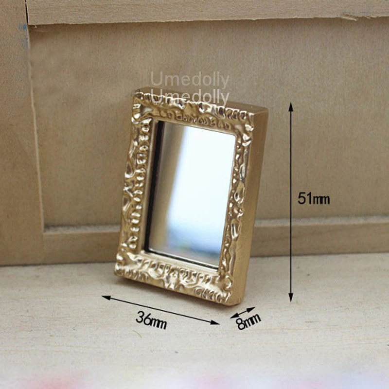

1 PCS Vintage Mini Square Mirror for Ob11 BJD 1/12 Dollhouse Miniature Furniture Decoration Accessories Toy