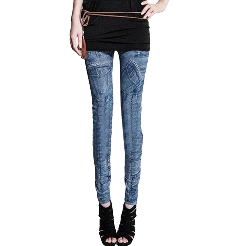 

2017 Women Autumn Winter Jeans Leggings Multi Fashion Pattern Stretch Skinny Pencil Pants Feminino Slim Nine Jeggings Trousers