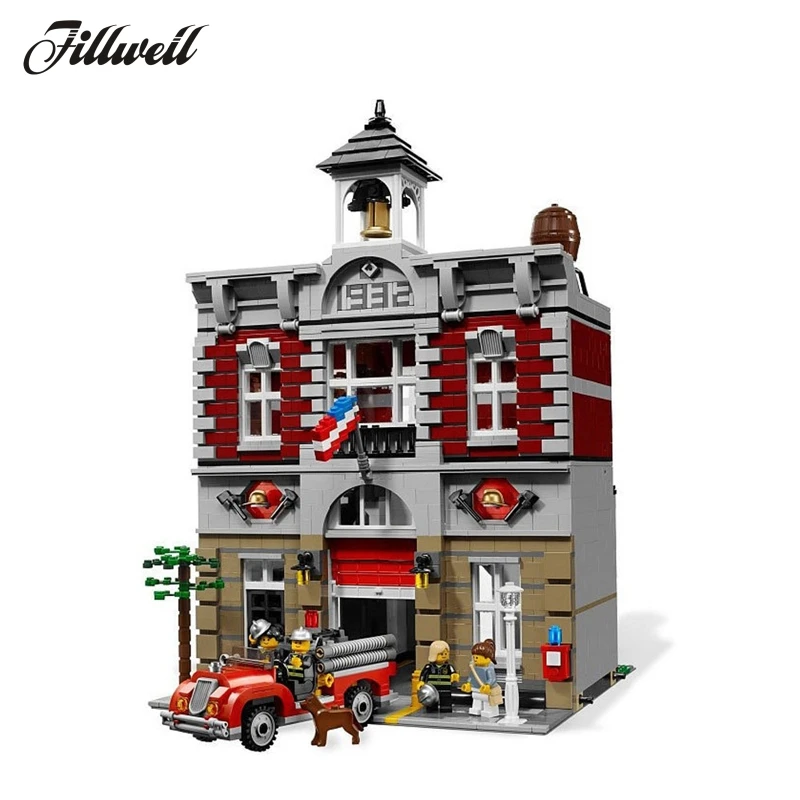 

2313Pcs 15004 Legoing 10197 City Christmas gifts Street Fire Brigade City Action Figure building Blocks Baby Toys For Children
