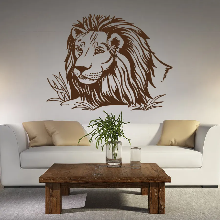 

Art Wall Decal Lion Wild Cat African Animals Safari Vinyl Wall Sticker Home DecorLiving Room Murals Decoration Sticker W-55