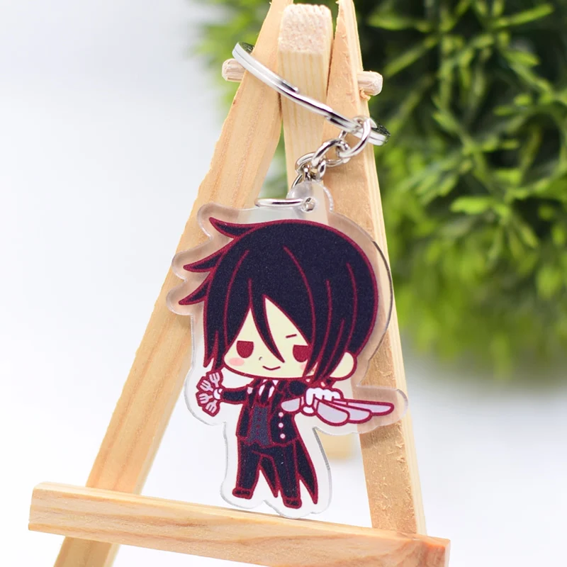Black Butler Keychain For Action Figure Peripherals Double Sided Cute Japanese Anime Key Chains AKL254