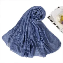 Малазийский хиджаб шаль хлопок Цветочный шарф вышивка цветок Простой макси обертывание бандана мусульманский головной платок повязка исламский 10 шт. в партии