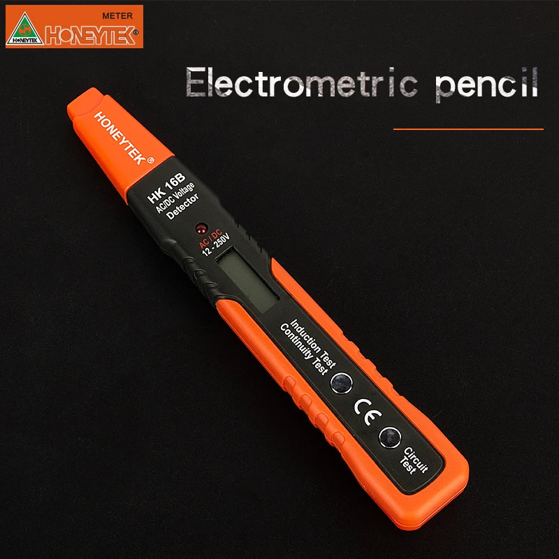 

HONEYTEK HK16B LCD Display AC Voltage Meters Detector Tester Meters Pen style Detector 50/60Hz Circuit Detector 64V to 600V