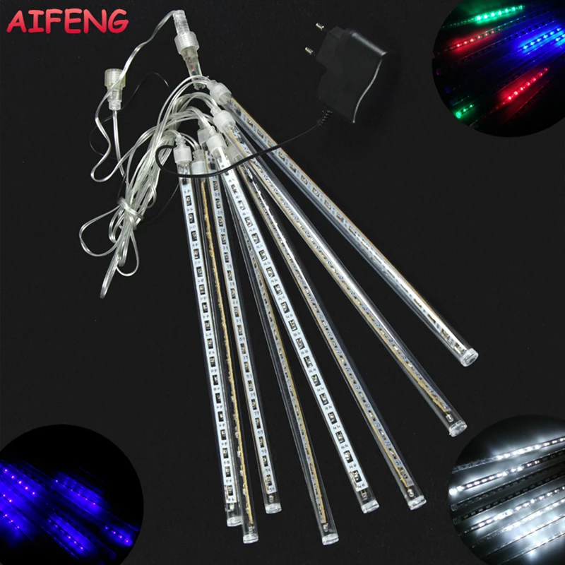 AIFENG Holiday Lights Connectable 30cm Meteor Shower Rain Tube 144Leds Waterproof Outdoor Christmas Tree Decorate Holiday Lights