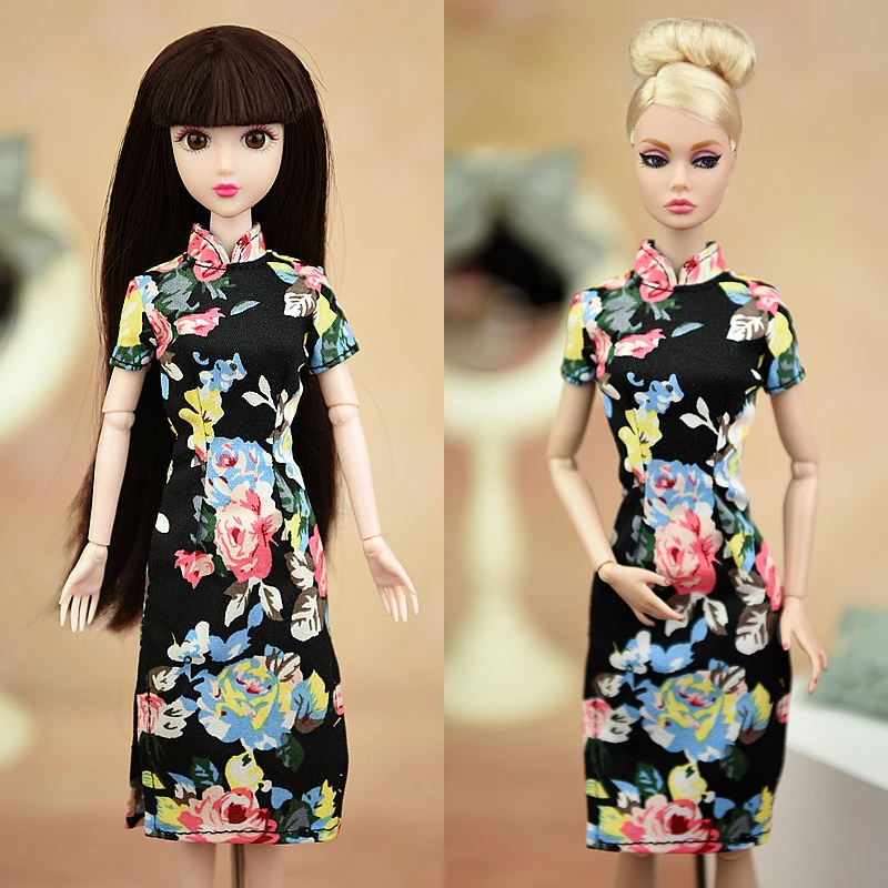 Аксессуары для куклы ручной работы платье Одежда для куклы Барби Чонсам китайское платье Vestido Qipao вечерние платья для Blythe 1/6