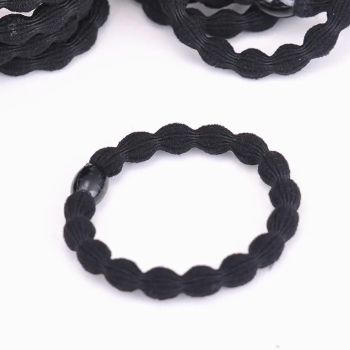 20pcs/lot Women Black Rubber Band Elastic Hair Band For DIY and Daily Wear Quality Thick Hair Tie Hair Accessories Pure Black black head scarf