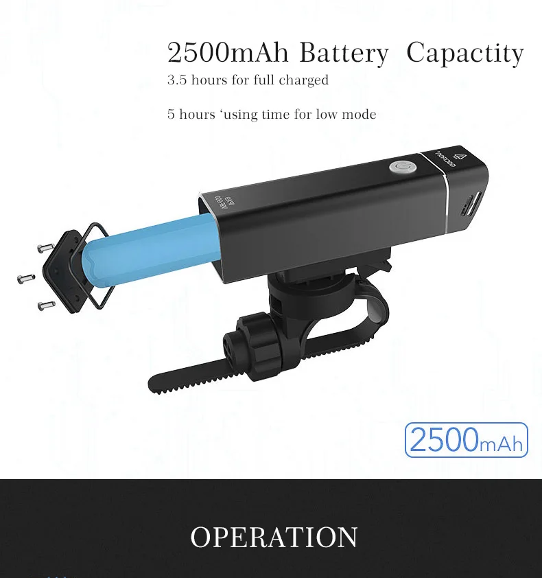 Cheap GACIRON Bike Bicycle Light Cycling 600 Lm Front Lights Bike Handlebar LED Flashlight USB Rechargeable IPX6 Lamp Headlight 5 Mode 21