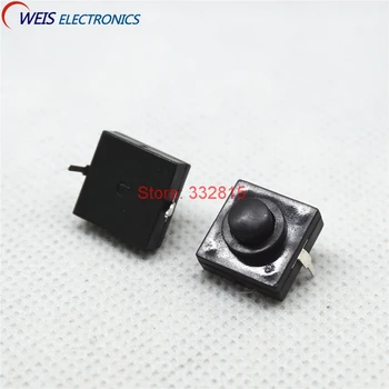 

100PCS 12x12x9.4 self-locking push button switch 12*12*9.4mm ultrathin 2pin switches base of flash light ROHS Free shipping D.