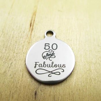 

10pcs/lot-50 and fabulous charms Laser Engraved Customized DIY Charms Pendants