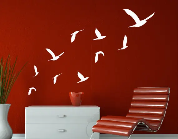 clearance 10 flying birds wall decals wall stickers home decor stikers for wall decoration diy - Home Decor Clearance clearance 10 flying birds wall decals wall stickers home decor stikers for wall decoration diy - Home Decor Clearance