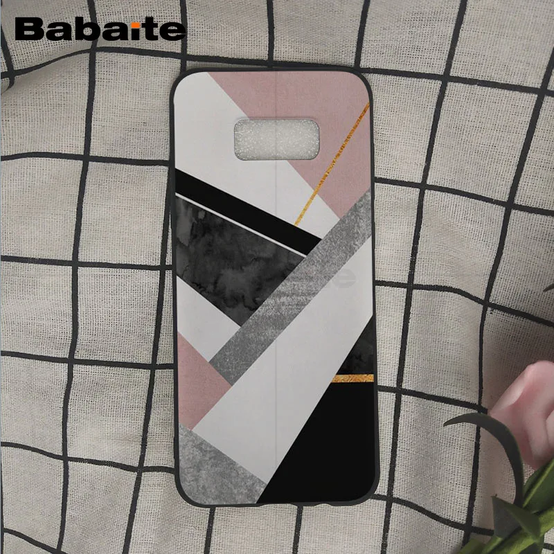 Fashion Geometric Splice Pattern Marble gold pink marble stone