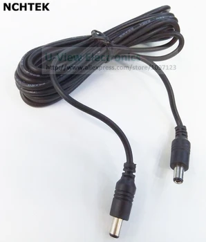 

NCHTEK Dual Straight DC 5.5x2.1mm Male to Male Plug CCTV Connector Adapter Cable About 3M/Free DHL Shipping/100PCS