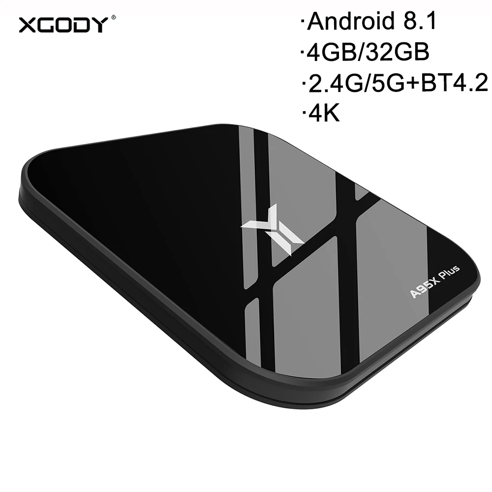 

XGODY A95X Plus TV Box Android 8.1 Amlogic S905 Y2 4GB DDR4 TV Set`s Top Box 2.4G /5G WiFi Support 4K H.265 Smart Media Player