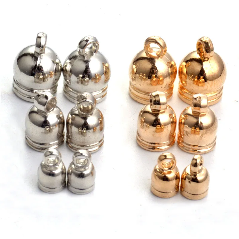 

New Fashion 50pcs 6/8/10 MM CCB End Caps Clasps Leather End Tip Tassel Caps Beads For Fashion DIY Handmade Jewelry Finding