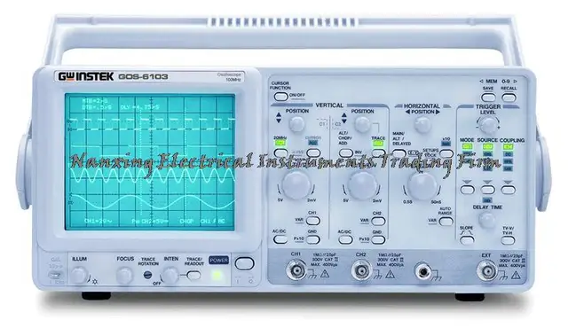 Special Price Fast arrival TaiWan Gwinstek 100MHz 2Channel Analog Oscilloscope GOS-6103C