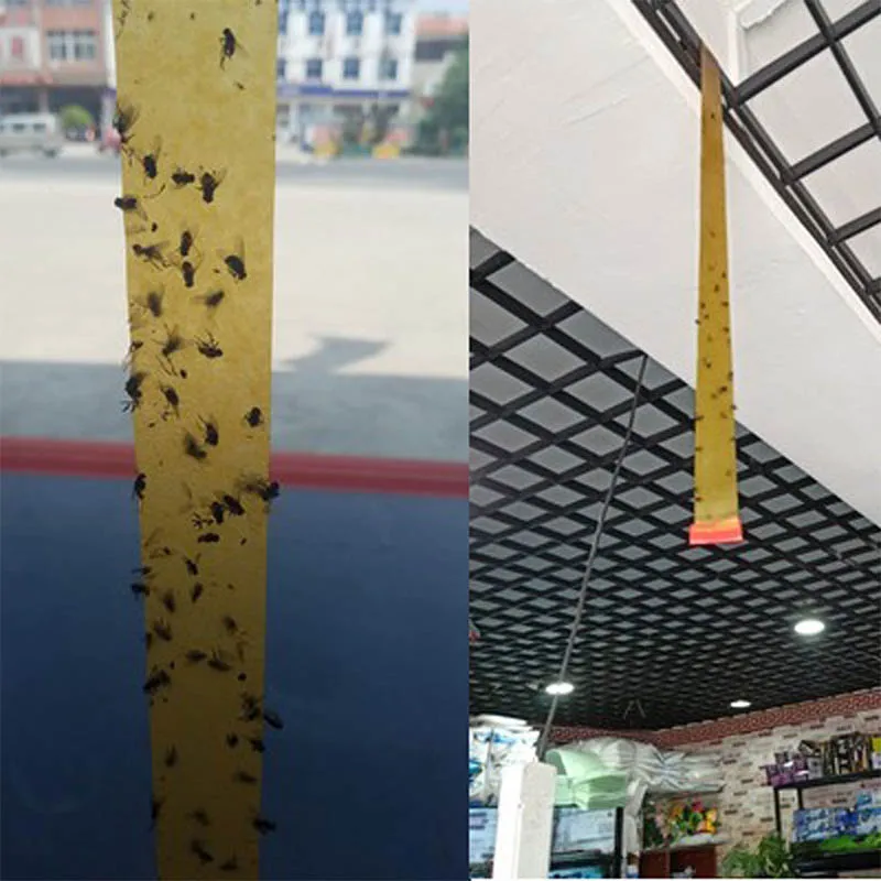 

4 Rolls Sticky Fly Paper Eliminate Flies Insect Bug Home Glue Paper Catcher Trap Fly Bug Mosquito Killer Buzz Fly Trap Device