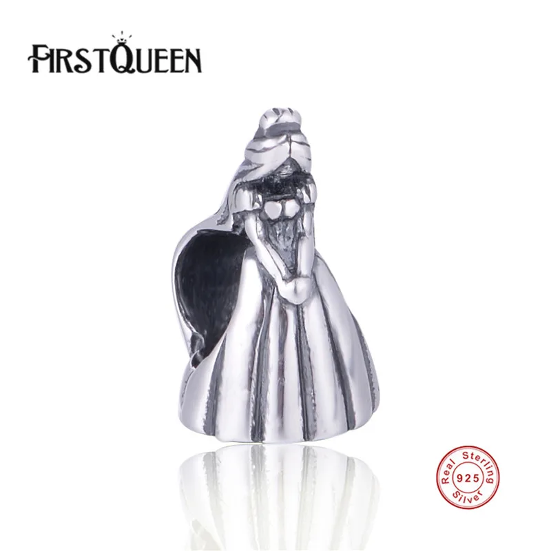 

FirstQueen Authentic Silver 925 Princess Charm Beads Fits Most Popular European Bracelets Supplies For Jewelry DIY Making
