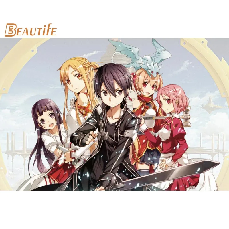 Hot Sale Custom  Sword Art Online   Poster Home Decoration Fashion Silk Fabric Wall Poster Custom  Poster