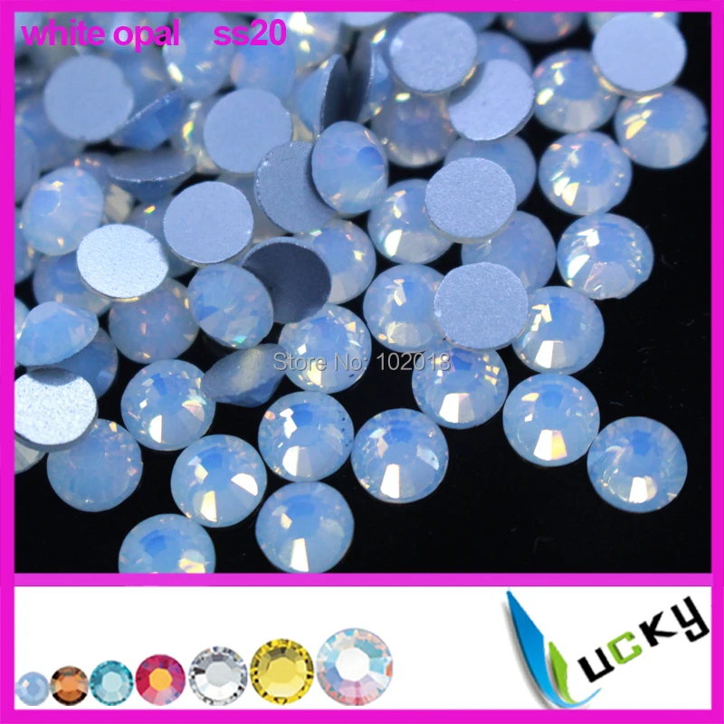 

2014 new color rhinestones for nails ! 1440pcs 20ss white opal Flat back non hotfix Nail art Strass crystal beads For DIY