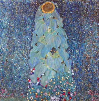 

100%Handmade Excellent Oil painting Gustav Klimt - still life Sunflower canvas