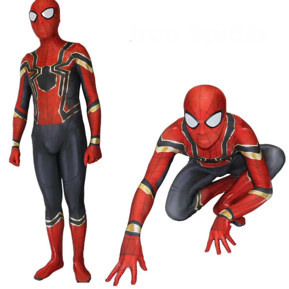 

iron spider suit spiderman cosplay woman spandex kid costume cosplay homecoming mask adult red halloween costumes for men adult