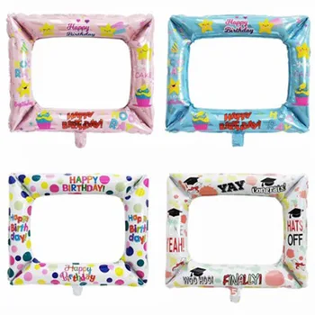 

1 PCS energyli Aluminium Foil Balloon Photo Frame for Birthday Family Party Photo Booth Event Stylish Decoration Supplies